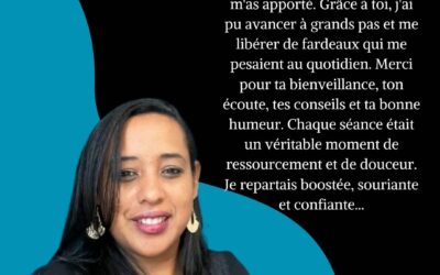 « Merci Zara pour tout ce que tu m’as apporté. Grâce à toi, j’ai pu avancer à gra…